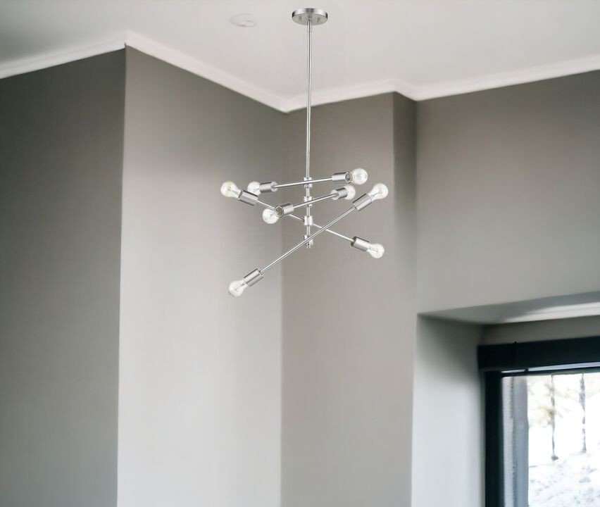 Hivvago Calix 8-Light Satin Nickel Pendant