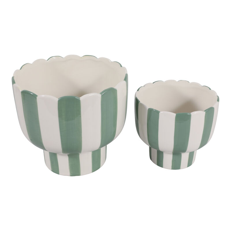S/2 Striped Pedestal Planter image number 2