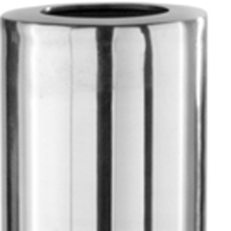 Hivvago 56 Inch Silver Aluminum Cylinder Table Vase