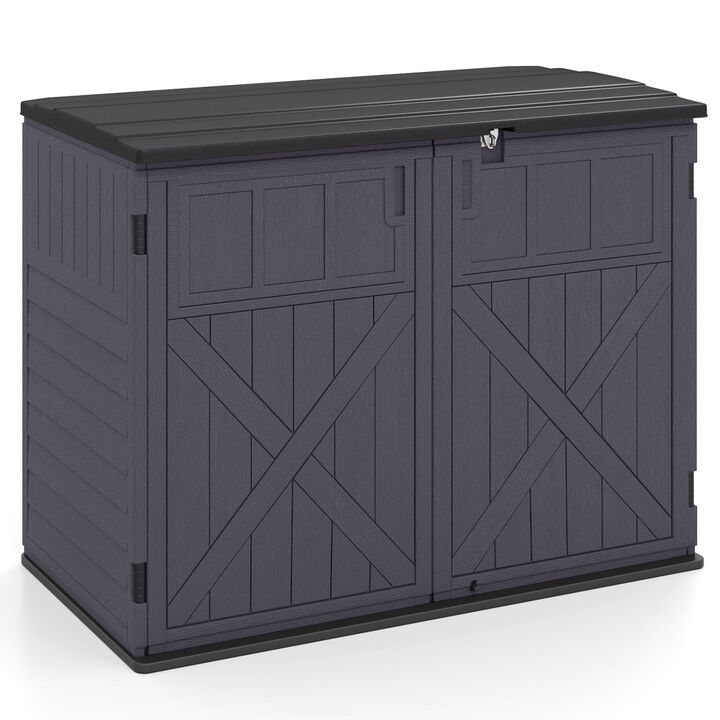 20 Cu.Ft Horizontal Resin Storage Shed with Adjustable Shelf for Outdoor Organization