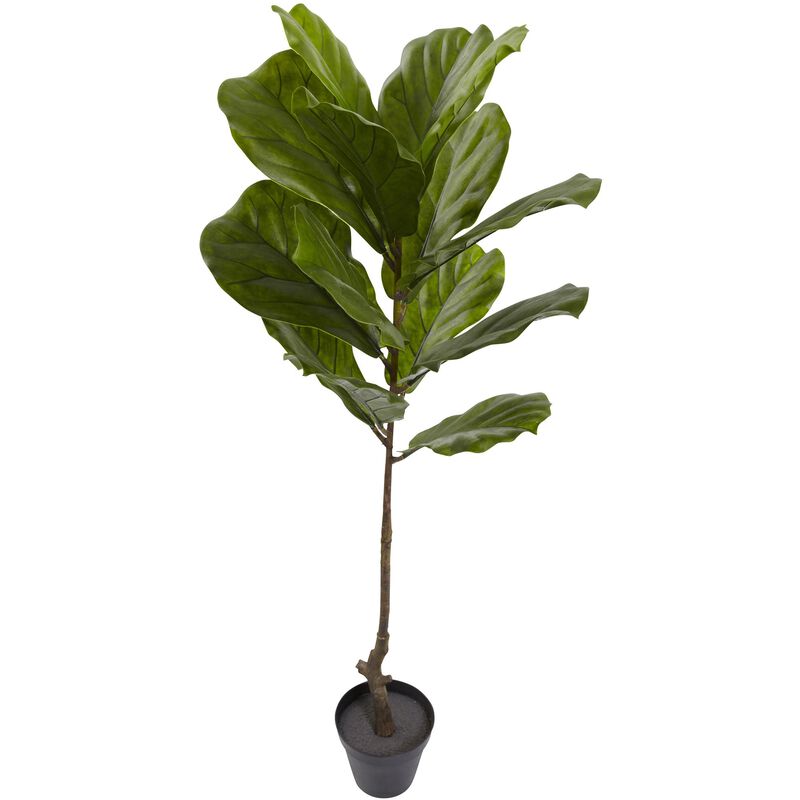 Hivvago 4 Feet Fiddle Leaf Tree UV Resistant (Indoor/Outdoor)