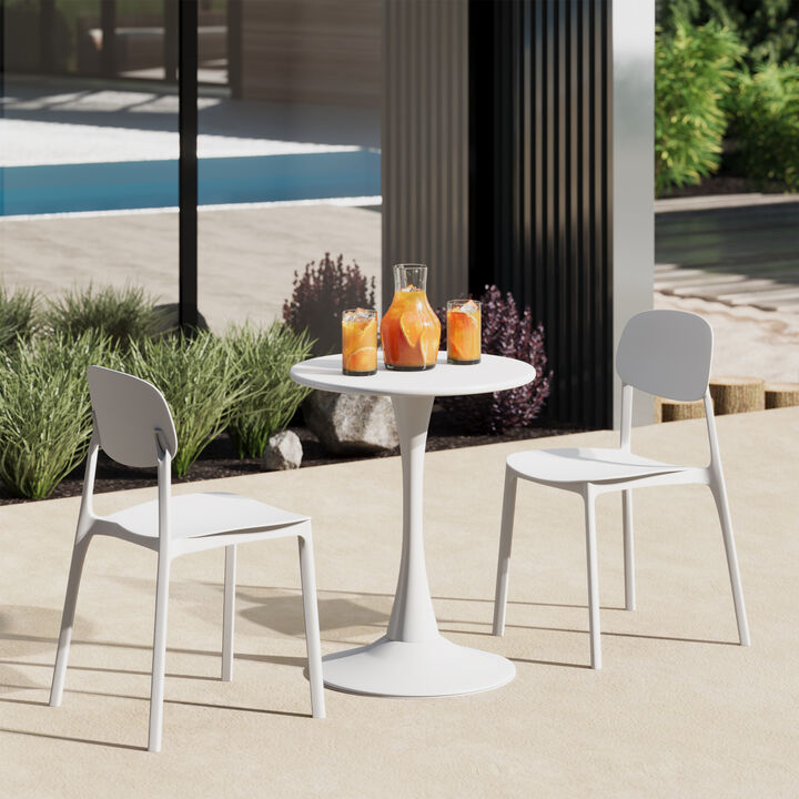 WestinTrends Modern Stackable Polypropylene Plastic Patio Dining Chair (Set of 2)
