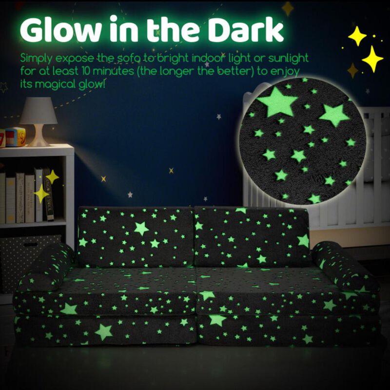 Hivvago Modular Kids Play Couch Glow in the Dark Toddler Sectional Sofa