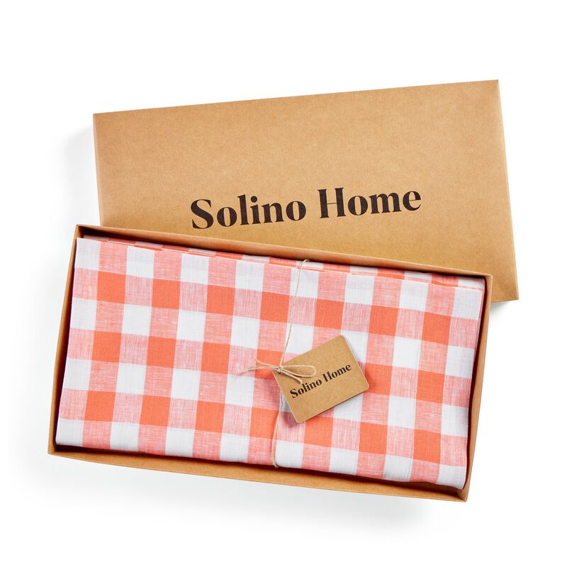 Christmas Linen Table Throw - Morgan Check, Solino Home