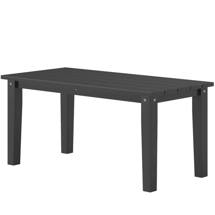 Hivvago Rectangle Outdoor Coffee Table with Slatted Top