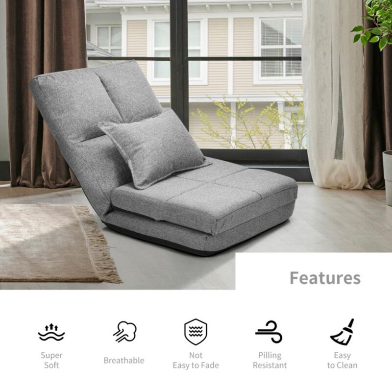 Fold Down Flip Convertible Sleeper Couch with Pillow