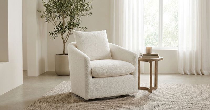Jennie Swivel Chair in White image number 1