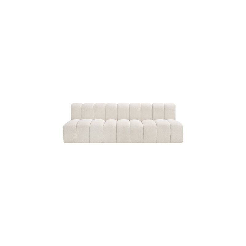 Meridian Furniture Arc Cream Boucle Fabric Modular Sofa