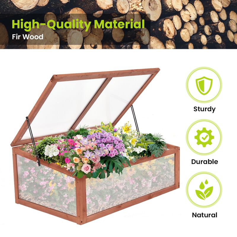 Outdoor Indoor Garden Portable Wooden Greenhouse image number 4
