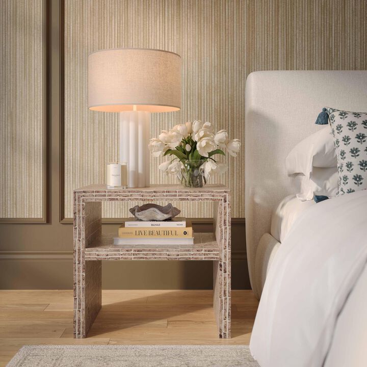 Tov Furniture Derry Lavender Capiz Shell Nightstand