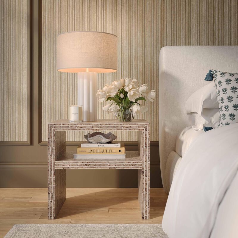 Tov Furniture Derry Lavender Capiz Shell Nightstand image number 1