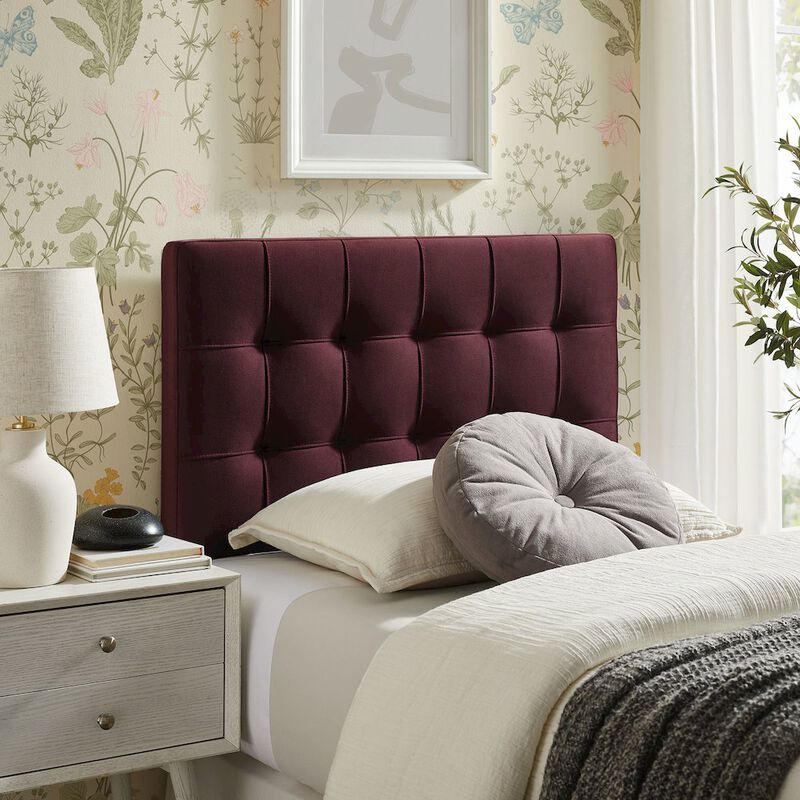 Lily Stain-Resistant Performance Velvet Twin Size Headboard image number 6
