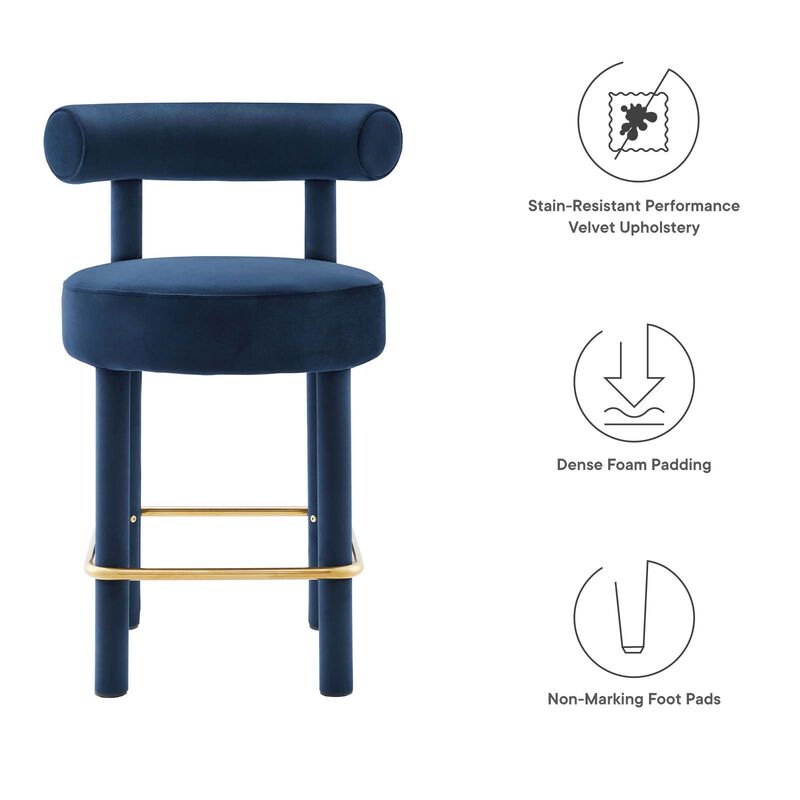 Toulouse Performance Velvet Counter Stool image number 6