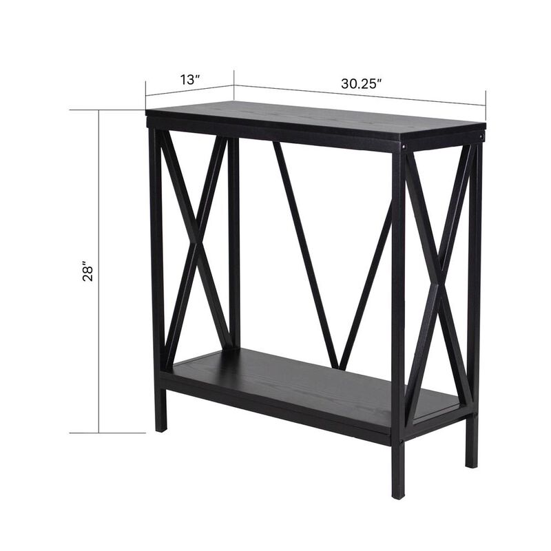 Aquatic Fundamentals 29/37 Gallon Steel X-Frame Aquarium Stand, with lower shelf, Black