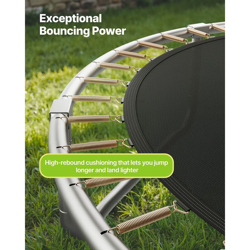 Round Recreational Trampoline with Safety Net, Anti-Rust Outdoor Trampoline for Family Fun image number 5