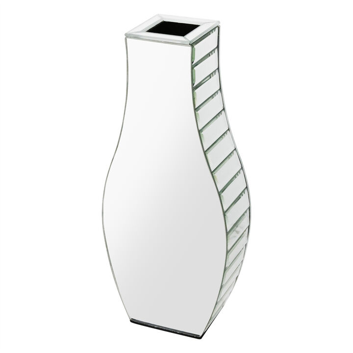 Silver Mirror Crushed Diamond Vase Mirrored Desktop Decor for Dry Flowers Home