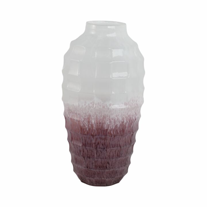 Glass 16"H 2-Tone Vase, Blush