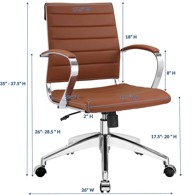 Modway Furniture - Jive Mid Back Office Chair Orange image number 3