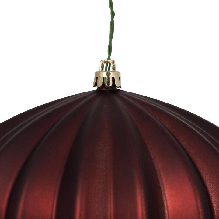 Vickerman 5.7" Burgundy Matte Onion Christmas Ornament, UV Treated, Set of 3