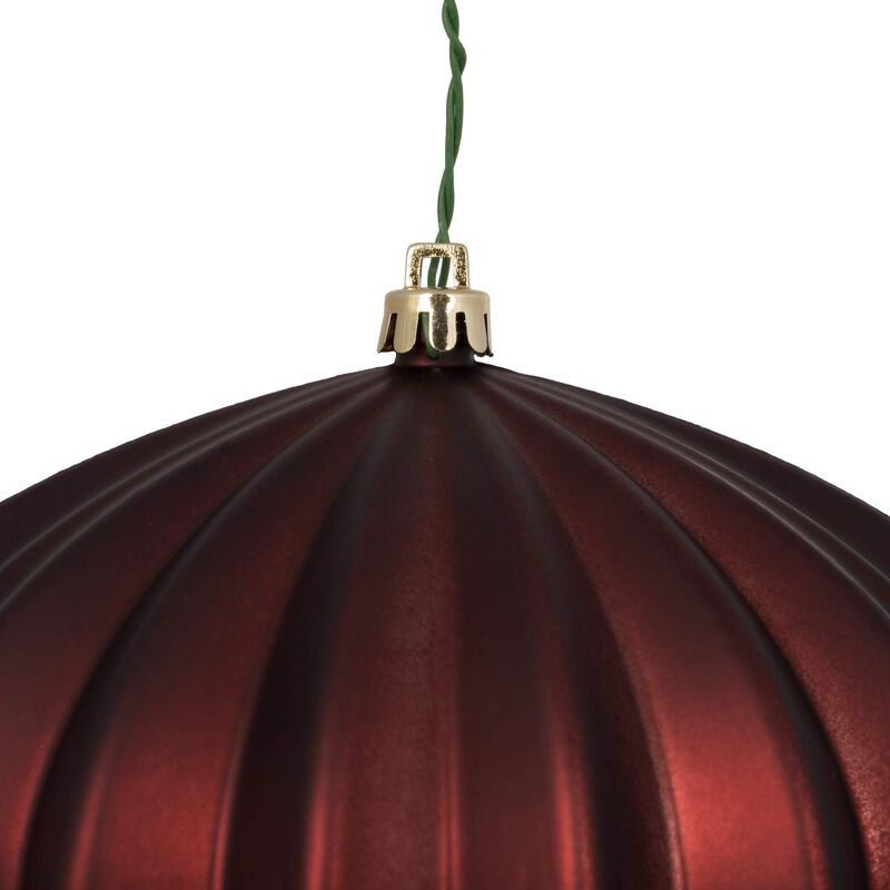 Vickerman 5.7" Burgundy Matte Onion Christmas Ornament, UV Treated, Set of 3 image number 1