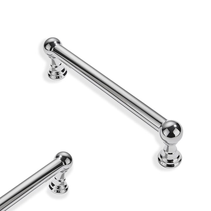 ZAUYX 2 Pack 3-3/4 Inch Hole Center Polished Chrome Cabinet pulls Solid Heavy Duty Drawer Handles Dresser Handles Cabinet Handle