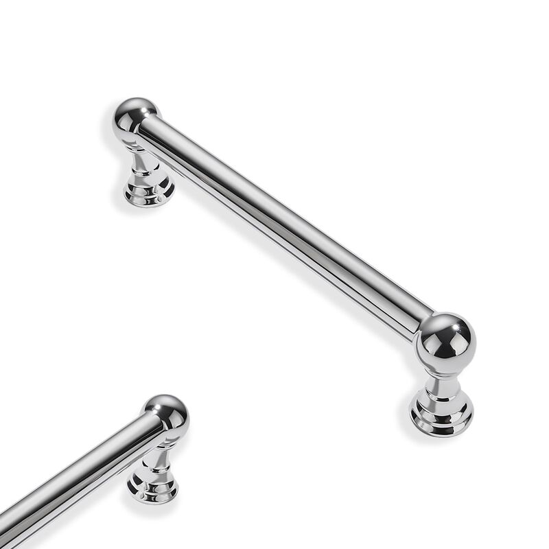ZAUYX 2 Pack 3-3/4 Inch Hole Center Polished Chrome Cabinet pulls Solid Heavy Duty Drawer Handles Dresser Handles Cabinet Handle