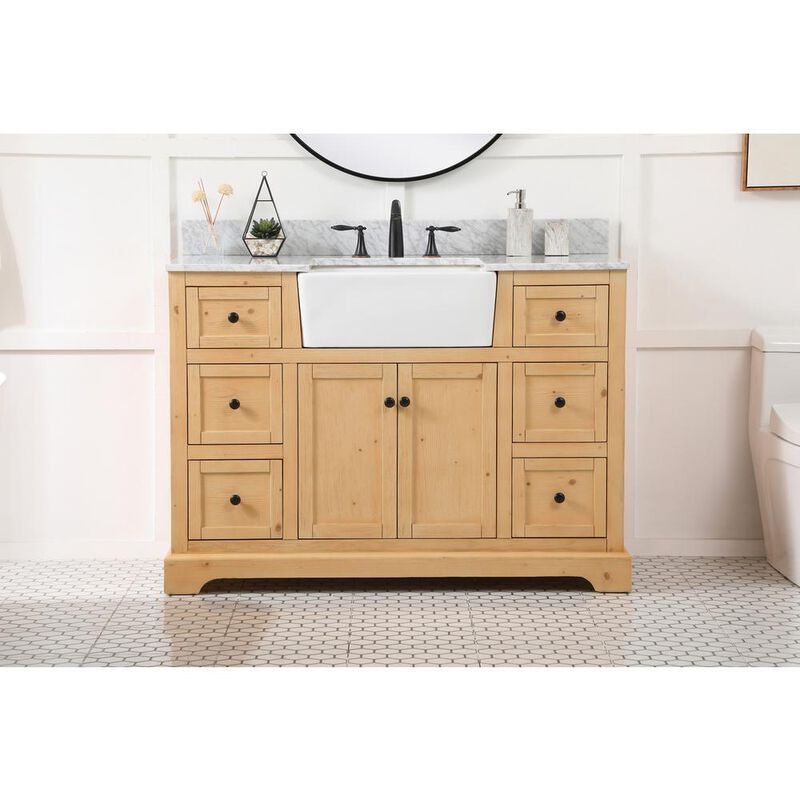 Elegant Kitchen and Bath 48 inch Single bathroom vanity in natural wood