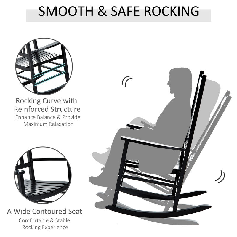 1PCS Heavy-Duty Rocking Chair, Durable and Comfortable Outdoor Rocker for Garden or Patio image number 4