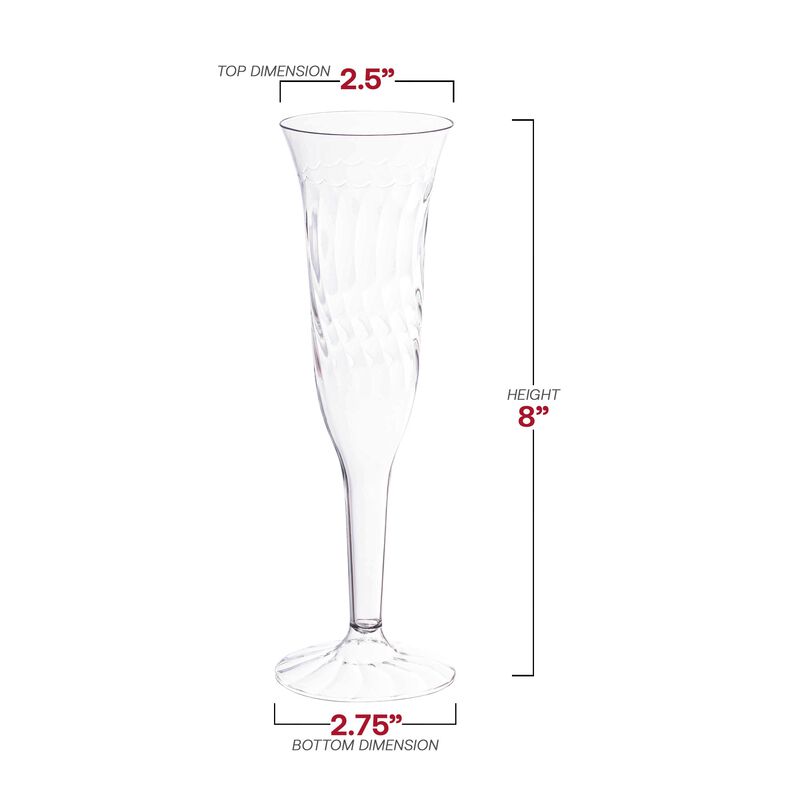 5 oz. Clear Plastic Champagne Flutes (96 flutes) image number 3