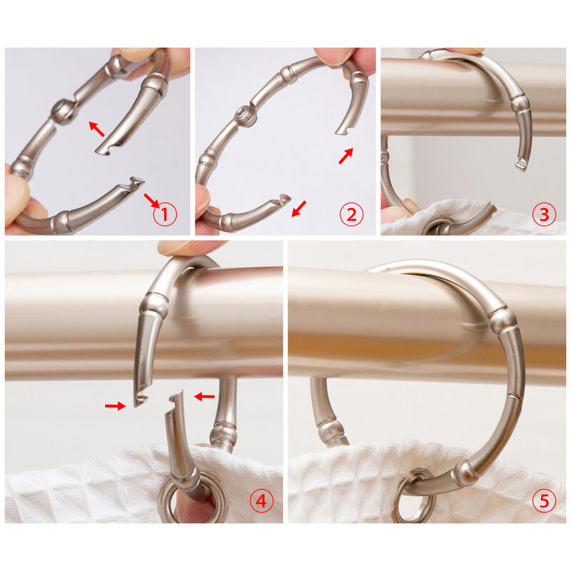 Zinc Shower Curtain Hooks, Set of 12 image number 7