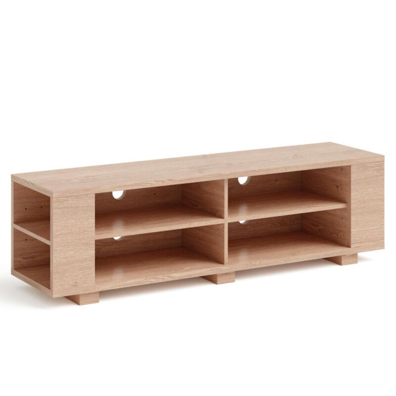 Hivvago 59 Inch Console Storage Entertainment Media Wood TV Stand image number 0