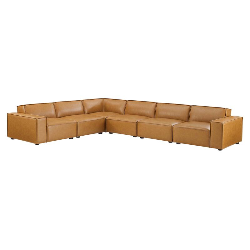 Restore 6-Piece Vegan Leather Sectional Sofa image number 0