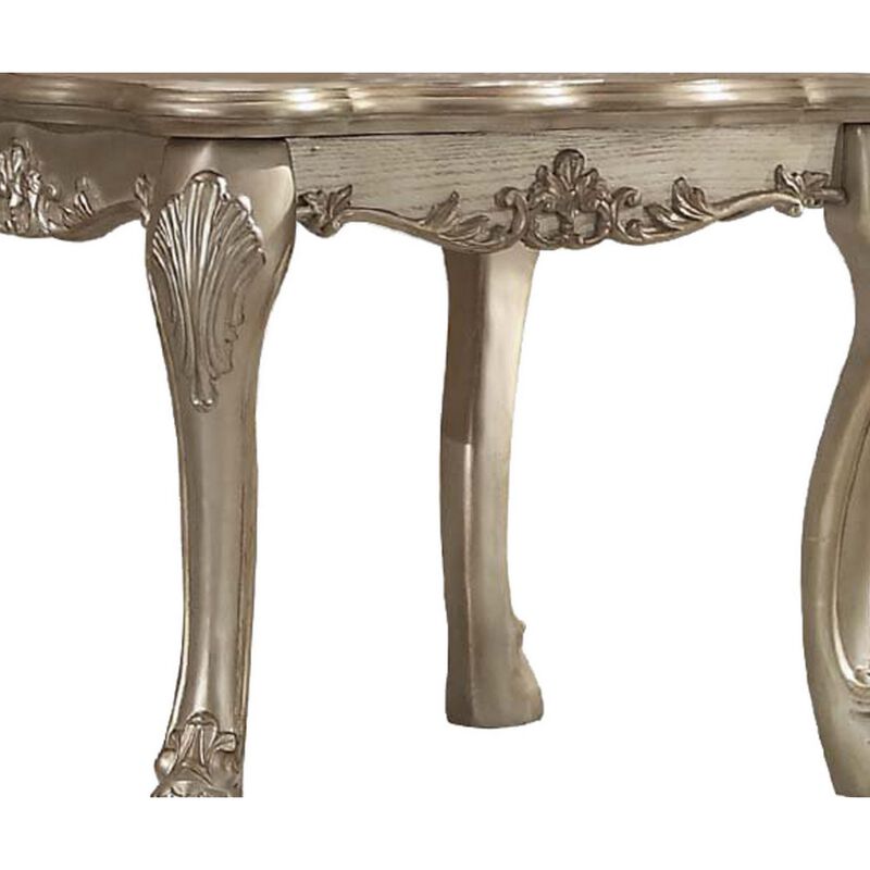 Wooden End Table in Gold Patina-Benzara