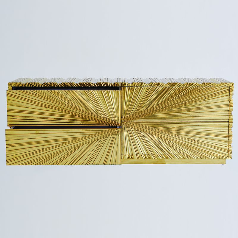 Linenfold Cabinet-Brass