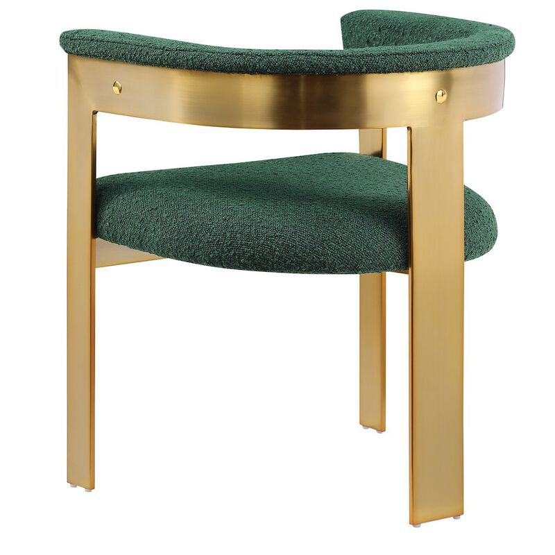Meridian Furniture Romeo Green Boucle Fabric Dining Chair, Set of 2