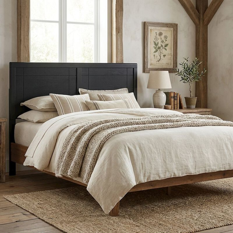 Wood Full Headboard with Classic Design and Durable Construction for Bed image number 3