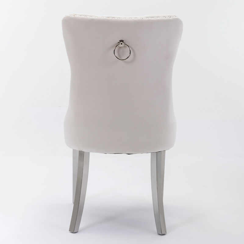 Streamdale Contemporary Velvet Dining Chairs, Set of 2 image number 5