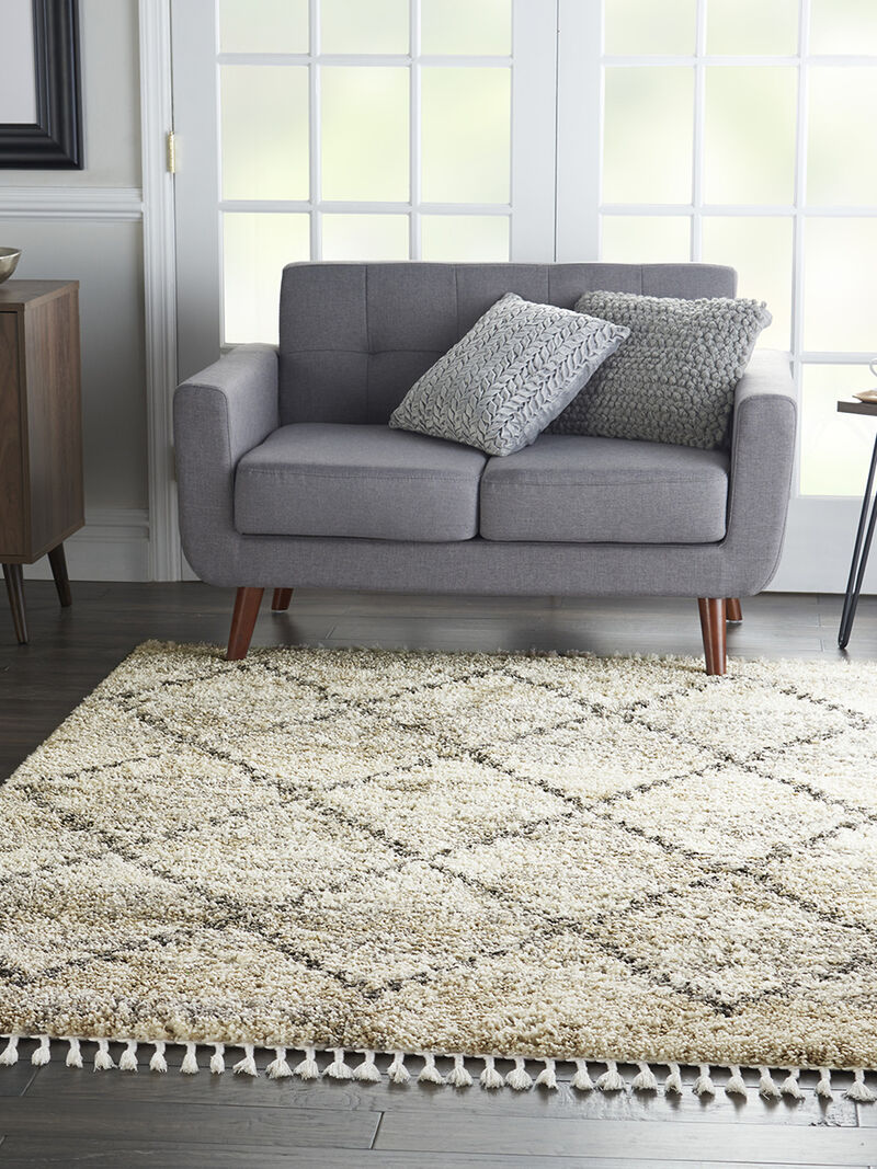 Oslo Shag OSL01 Ivory/Gray 5'3" x 7'9" Rug