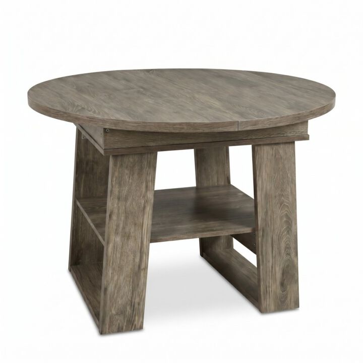 Kibwex H‑Shaped Base Extendable Round Dining Table