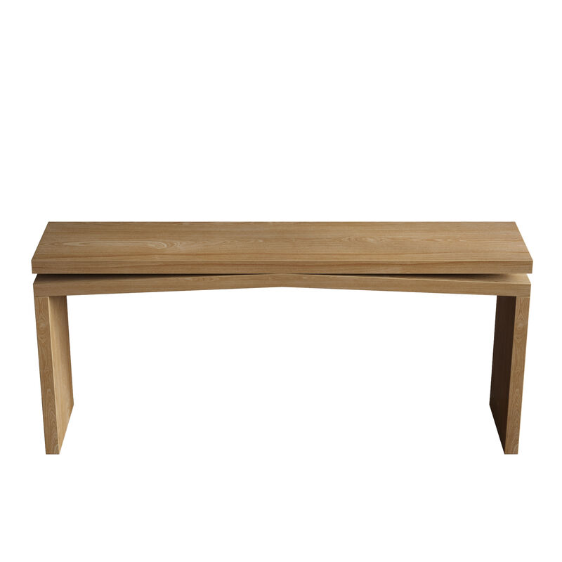Merax Rustic Farmhouse Console Table with Sled Base image number 0