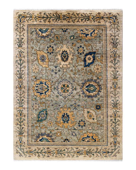 Serapi, One-of-a-Kind Hand-Knotted Area Rug  - Gray, 4' 8" x 6' 3"
