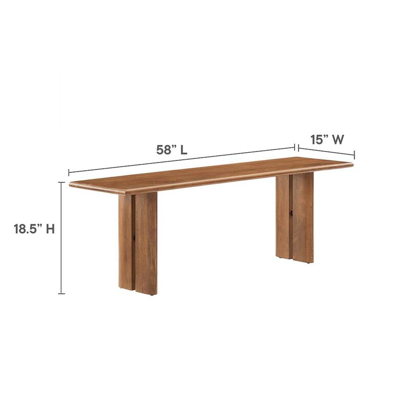 Amistad 72" Wood Dining Table and Bench Set image number 3