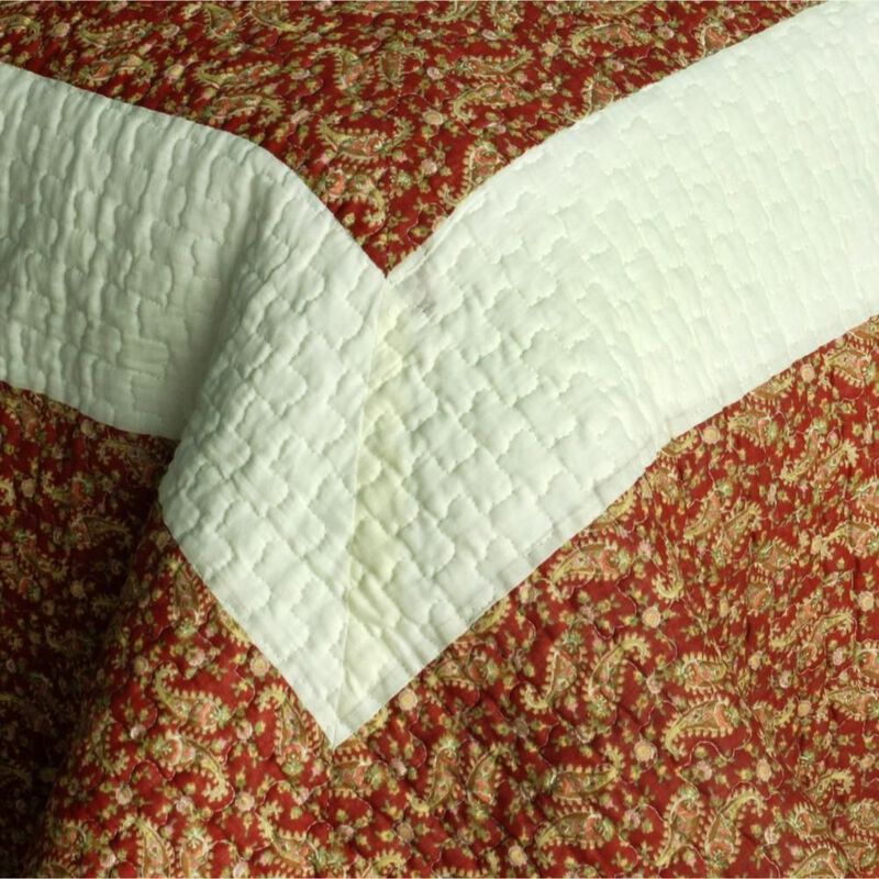 Cotton 3PC Vermicelli-Quilted Printed Quilt Set Soft Lightweight Bedding image number 2