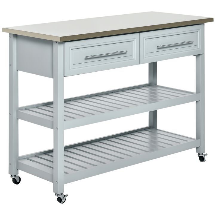 Hivvago Kitchen Island with Storage, Drawers, and Open Shelves
