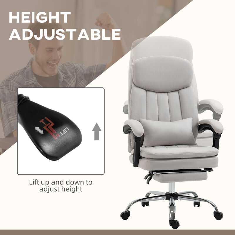 Massage Office Chair with Adjustable Height, Reclining Back, and Rolling Base