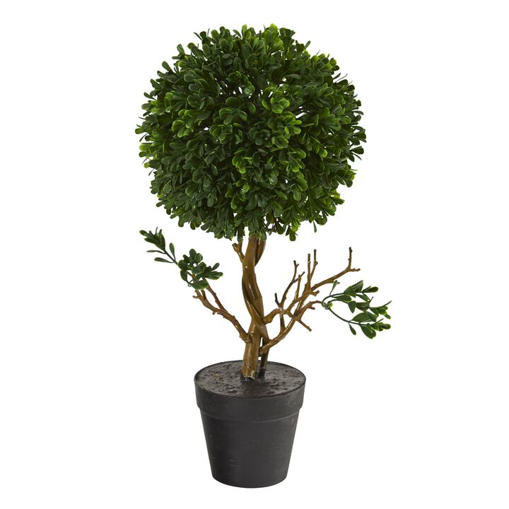 HomPlanti 15 Inches Boxwood Topiary Artificial Tree UV Resistant (Indoor/Outdoor)