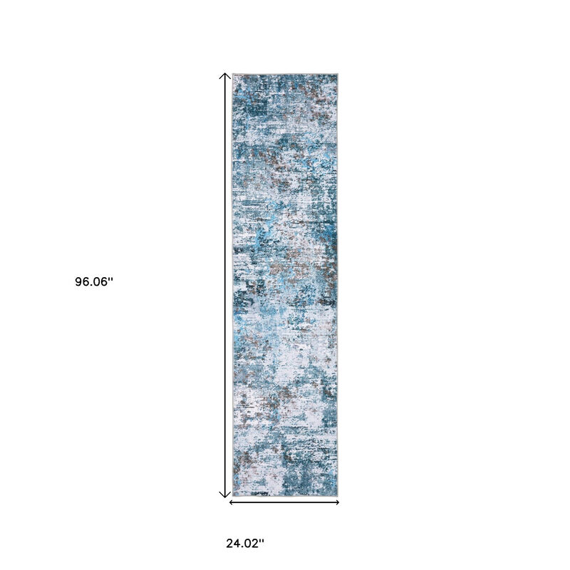 HomeRoots Abstract Distressed Runner Rug image number 3