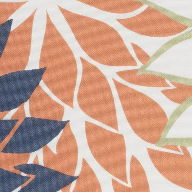 HomeRoots 20" Orange Green and Blue Floral Indoor Outdoor Throw Pillow image number 3