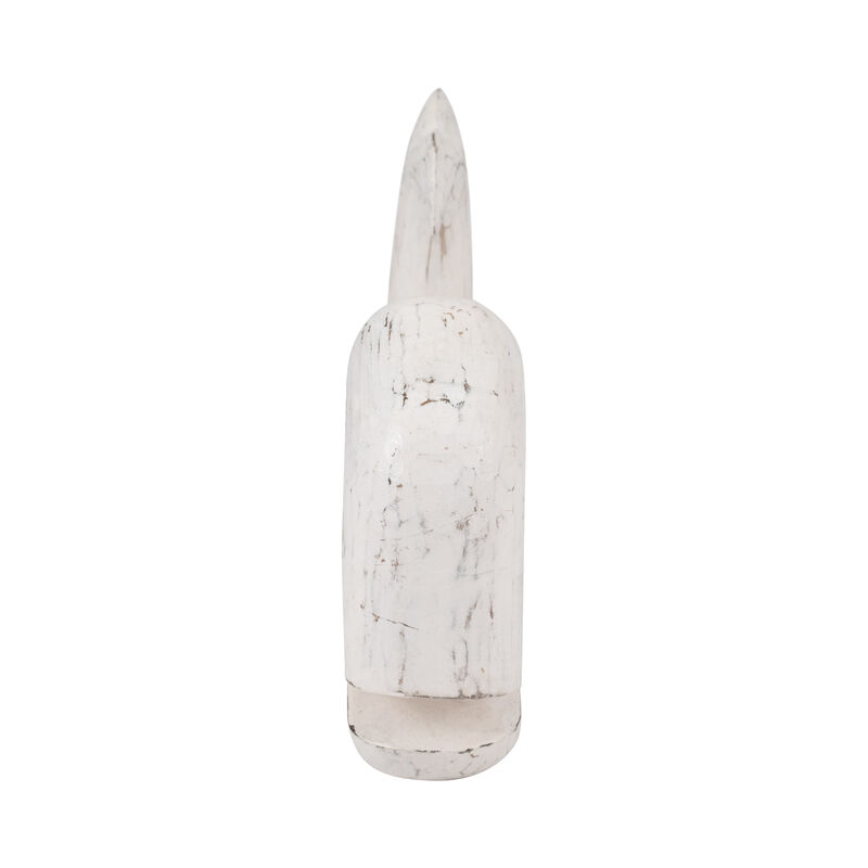 Wood, 15" Tail Up Whale, White image number 2