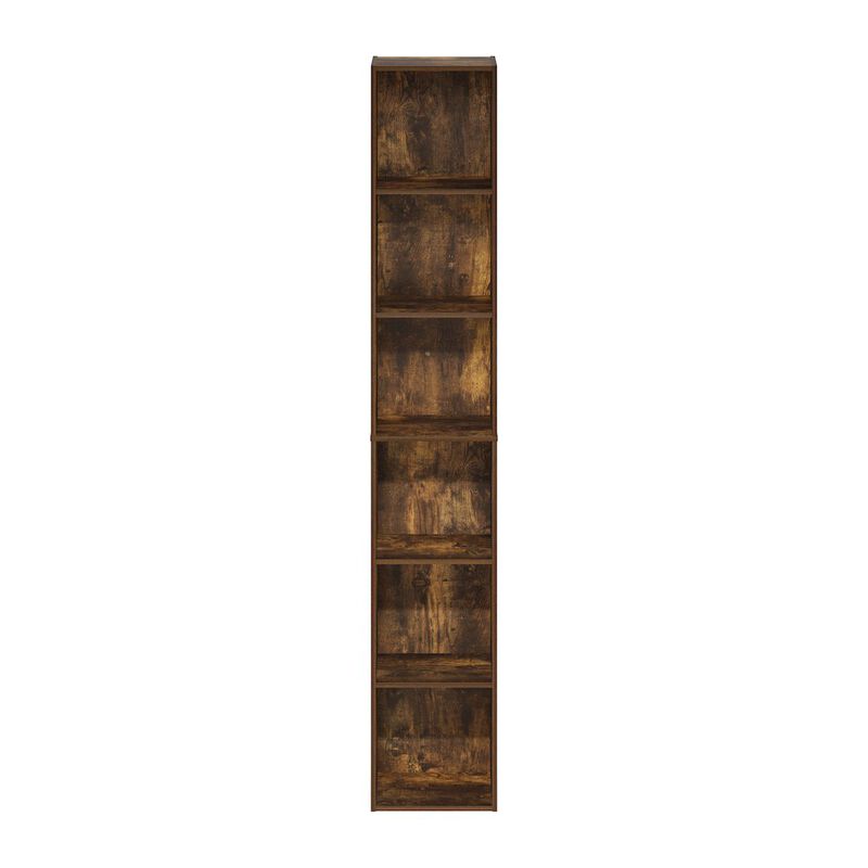 Luder 6-Tier Open Shelf Bookcase, Amber Pine